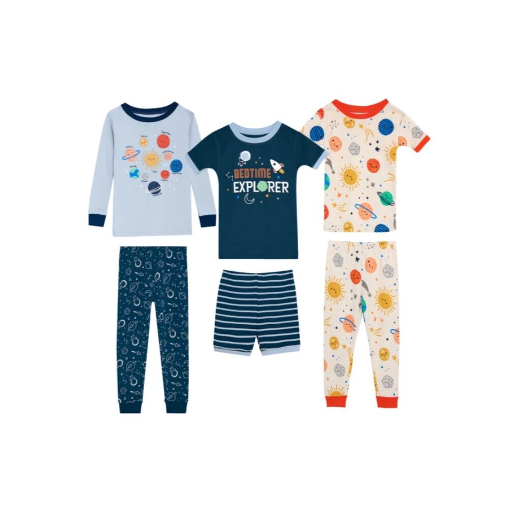 NWT Koala Kids' 6-piece Cotton Blue Space PJ Set Size 4T